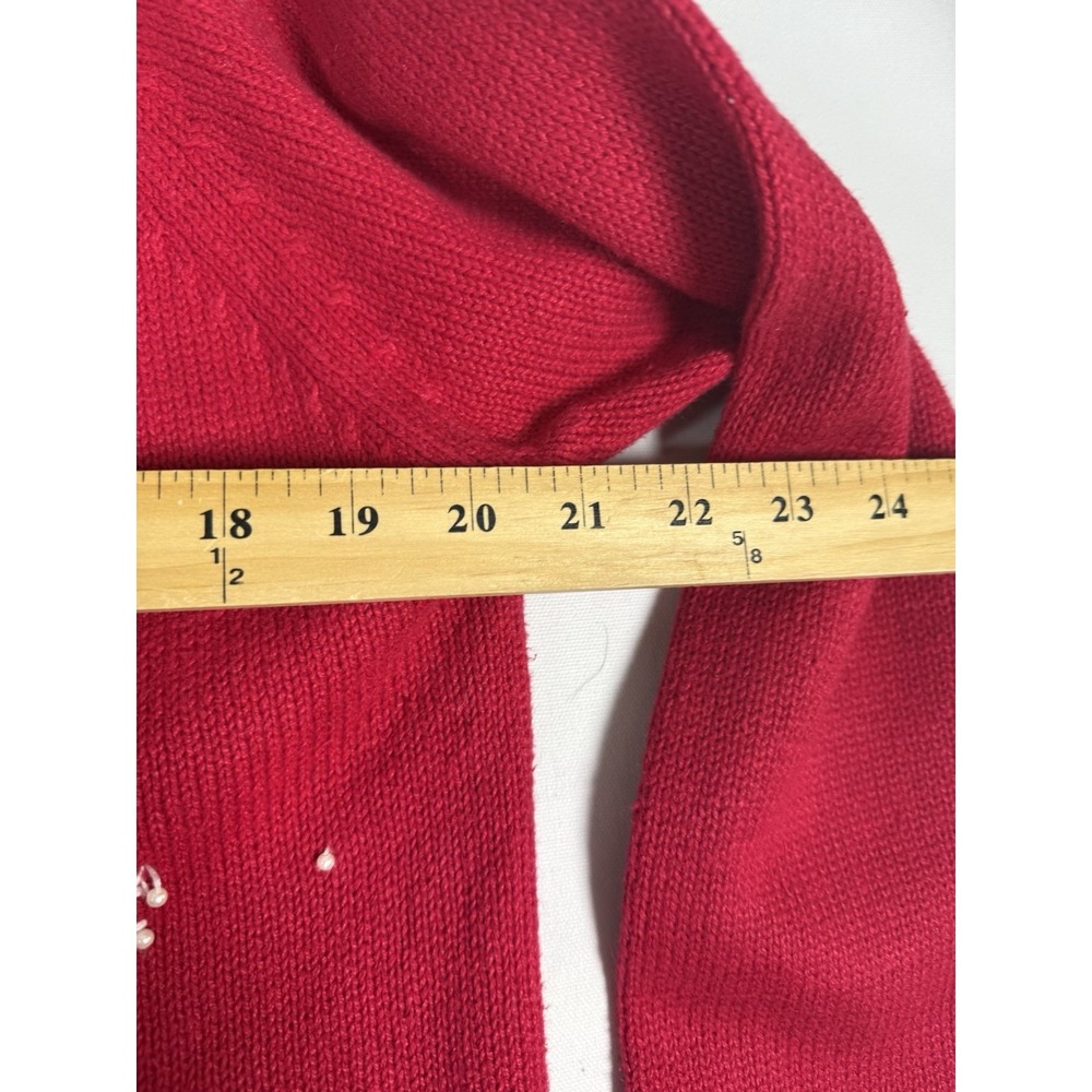 VTG Heirloom Collectable Christmas Sweater Women's Small Red Snowman Embellished - Picture 5 of 6
